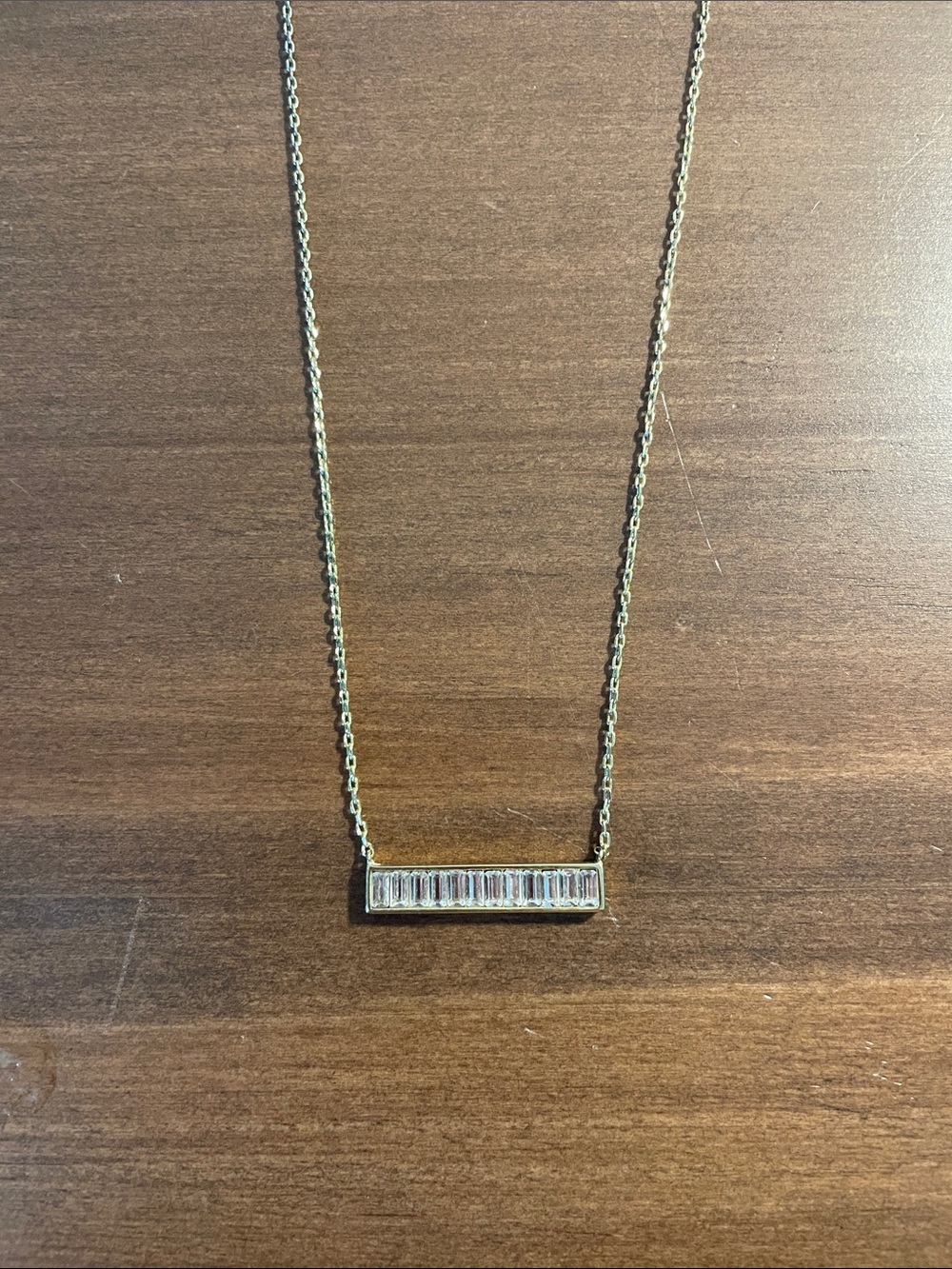 Bar Pendant Necklace in Gold